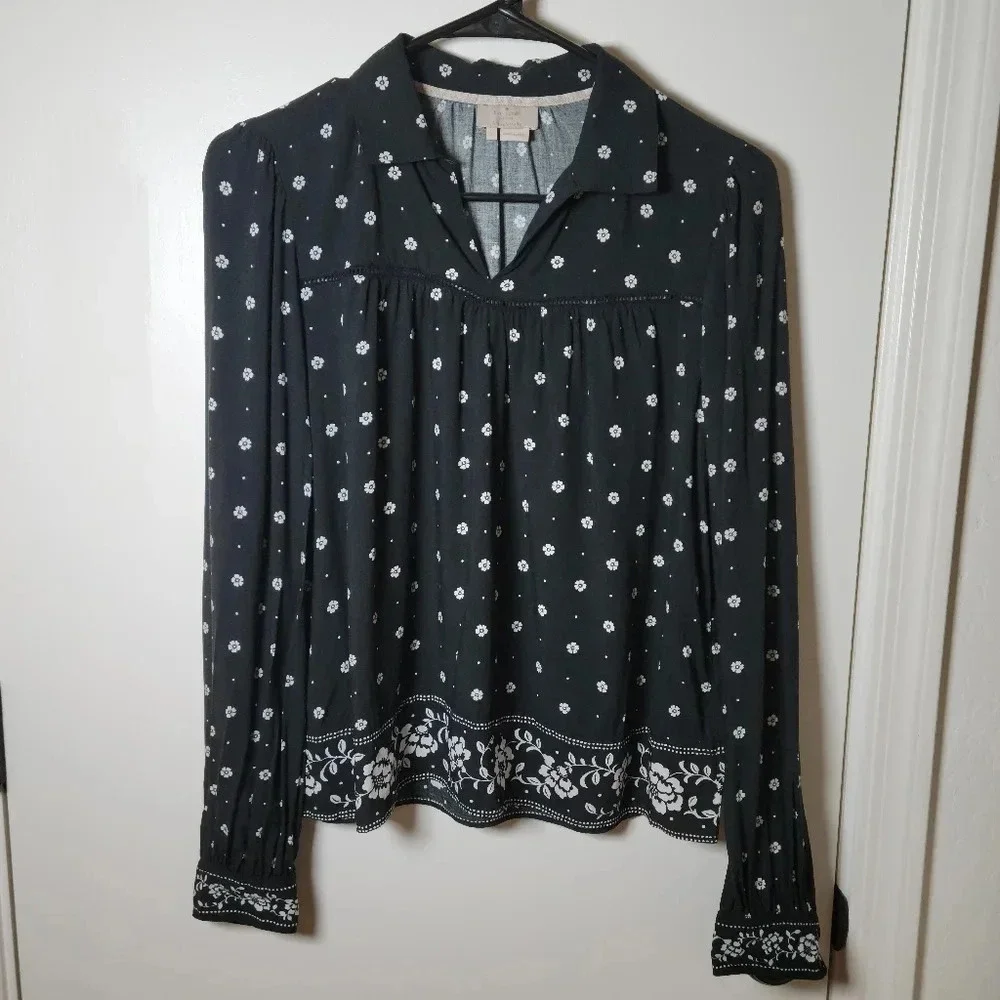 Kate Spade Long Sleeve Floral Shirt | Vintage Bandana Print | Size S